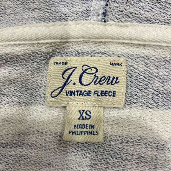 J.CREW HOODIE CROPPED 100% COTTON NAVY/IVORY SZ XS NAUTICAL SAILOR CORE - Picture 3 of 11